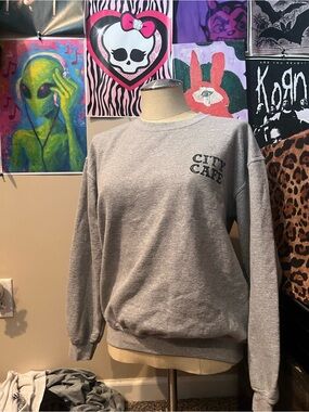 City Cafe Women's Grey Crewneck Sweatshirt